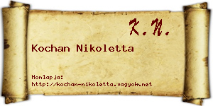 Kochan Nikoletta névjegykártya